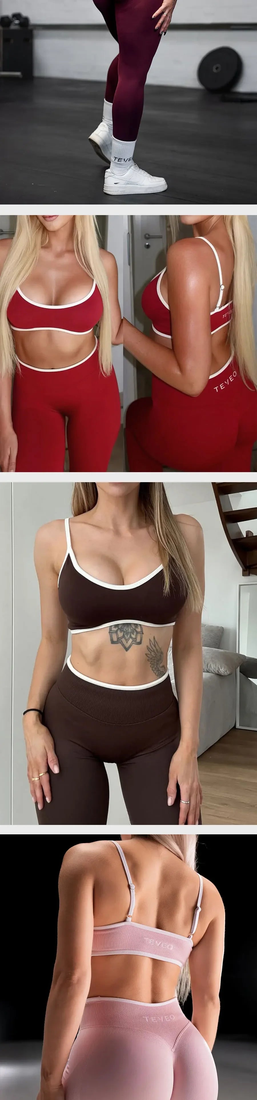 Conjunto Deportivo Seamless Teveo – Leggings + Sujetador Mujer